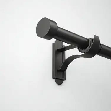 Click Here To Enlarge This Photo Of CEMMBSFMB Rothley Extendable Curtain Pole Kit 1250-2160mm Matt Black with Stud
