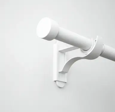 Click Here To Enlarge This Photo Of CEMMWSFMW Rothley Extendable Curtain Pole Kit 1250-2160mm Matt White with Stud