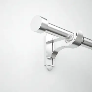 Click Here To Enlarge This Photo Of CESBSSFBS Rothley Extendable Curtain Pole Kit 710-1200mm Brushed Stainless with Stud