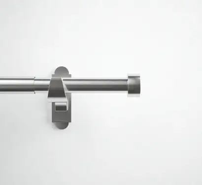 Click Here To Enlarge This Photo Of CESBSSFBS Rothley Extendable Curtain Pole Kit 710-1200mm Brushed Stainless with Stud