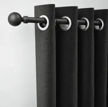Click Here To Enlarge This Photo Of CESMBSOMB Rothley Extendable Curtain Pole Kit 710-1200mm Matt Black with Orb