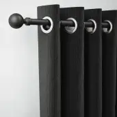 CESMBSOMB Rothley Extendable Curtain Pole Kit 710-1200mm Matt Black with Orb