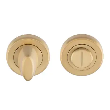 Click Here To Enlarge This Photo Of SZM004SB - Carlisle Brass Serozzetta ThumbTurn & Release on Rose - Satin Brass-50mm Dia. Rose-Boxed Satin Brass