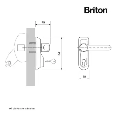 Click Here To Enlarge This Photo Of BRITON 1413.LE.SE Lever Operated Outside Access Device - Silver