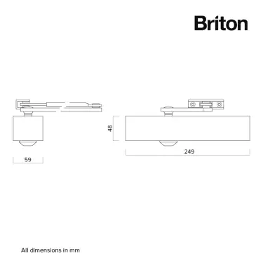 Click Here To Enlarge This Photo Of BRITON 2003V.SES Adjustable Power Size 2-4 Overhead Door Closer - Silver