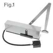 BRITON 9963/01 Fixed Power Size 3 Electromagnetic Hold Open/Free Swing Door Closer - Silver (Fig 1 - Pull Side Mounted)