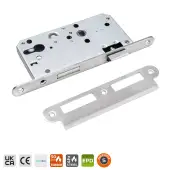 BRITON 5420.60.R.SS DIN Euro Profile Sashlock Case with Radius Corners - 72mm Centres - 60mm Backset - Satin Stainless Steel