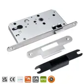 BRITON 5440.60.R.SS DIN Latch Case with Radius Corners - 60mm Backset - Satin Stainless Steel
