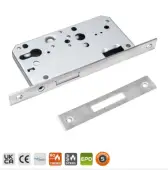 BRITON 5410.60.S.SS DIN Euro Profile Deadlock Case with Square Corners - 60mm Backset - Satin Stainless Steel