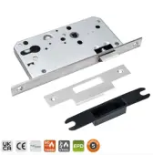 BRITON 5440.60.S.SS DIN Latch Case with Square Corners - 60mm Backset - Satin Stainless Steel