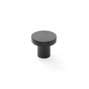 Click Here To Enlarge This Photo Of AW802-30-BL - Alexander & Wilks Hanover Knurled Circular Cupboard Knob 30mm - Black