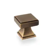 AW806-30-AB - Alexander & Wilks Jesper Square Cabinet Cupboard Knob - Antique Brass - 30mm