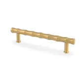 AW809B-128-SBPVD - Alexander & Wilks Crispin Bamboo T-bar Cupboard Pull Handle - Satin Brass - 128mm Centres