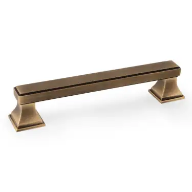 Click Here To Enlarge This Photo Of AW813-128-AB - Alexander & Wilks Jesper Square Cabinet Pull Handle - Antique Brass - 128mm Centres