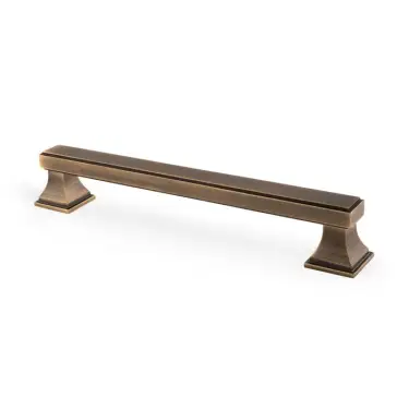 Click Here To Enlarge This Photo Of AW813-160-AB - Alexander & Wilks Jesper Square Cabinet Pull Handle - Antique Brass - 160mm Centres