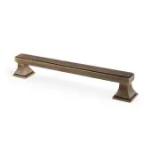 AW813-160-AB - Alexander & Wilks Jesper Square Cabinet Pull Handle - Antique Brass - 160mm Centres