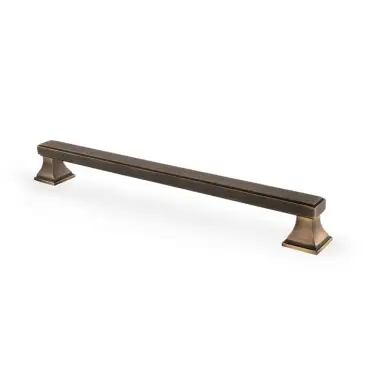 Click Here To Enlarge This Photo Of AW813-224-AB - Alexander & Wilks Jesper Square Cabinet Pull Handle - Antique Brass - 224mm Centres