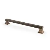 AW813-224-AB - Alexander & Wilks Jesper Square Cabinet Pull Handle - Antique Brass - 224mm Centres