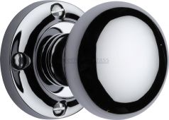 V980-PC Heritage Brass Mortice Knob on Rose Victoria Design Polished Chrome Finish