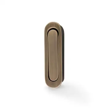 Click Here To Enlarge This Photo Of AW991AB - Alexander & Wilks - Radius Sliding Door Edge Pull - Antique Brass