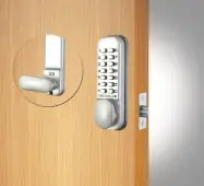 Codelocks CL155 SG Light Duty Mechanical Digital Lock with 60mm Tubular Latch & Hold Open Function - Silver