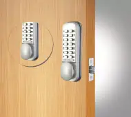 Codelocks CL190 SG Back to Back Light Duty Mechanical Digital Lock with 60mm Tubular Latch - Silver