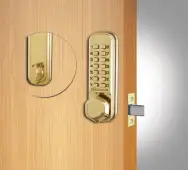 Codelocks CL210 PB Light Duty Mechanical Mortice Deadbolt Digital Lock - Polished Brass