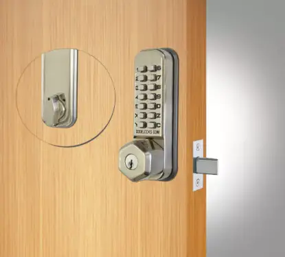 Click Here To Enlarge This Photo Of Codelocks CL210 SS KEY Light Duty Mechanical Mortice Deadbolt Digital Lock with Key Override - Stainless Steel