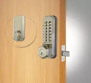 Codelocks CL210 SS KEY Light Duty Mechanical Mortice Deadbolt Digital Lock with Key Override - Stainless Steel