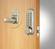 Codelocks CL255 SS Light Duty Mechanical Digital Lock with 60mm Tubular Latch & Hold Open Function - Stainless Steel
