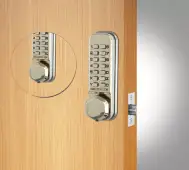 Codelocks CL290 SS Back to Back Light Duty Mechanical Digital Lock with 60mm Tubular Latch - Stainless Steel