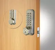 Codelocks CL290 SS BB KEY Back to Back Light Duty Mechanical Digital Lock with 60mm Tubular Latch & Key Override - Stainless Steel