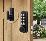 Codelocks CL255 BK MG Light Duty Mechanical Digital Lock with 60mm Tubular Latch & Hold Open Function - Black Marine Grade