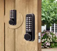 Codelocks CL290 BK MG Back to Back Light Duty Mechanical Digital Lock with 60mm Tubular Latch - Black Marine Grade
