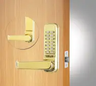 Codelocks CL410 PB Medium Duty Mechanical Digital Lock with 60mm Tubular Latch - Polished Brass