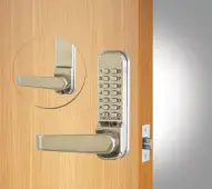 Codelocks CL415 SS Medium Duty Mechanical Digital Lock with 60mm Tubular Latch & Code Free Option - Stainless Steel