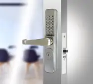 Codelocks CL460 SS L Medium Duty Mechanical Narrow Stile Digital Lock to suit Deadlatches with Threaded Cylinder - Stainless Steel