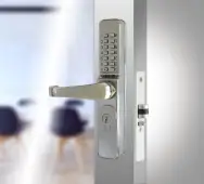 Codelocks CL465 SS L Medium Duty Mechanical Narrow Stile Digital Lock to suit Deadlatches with Threaded Cylinder & Code Free Option - Stainless Steel