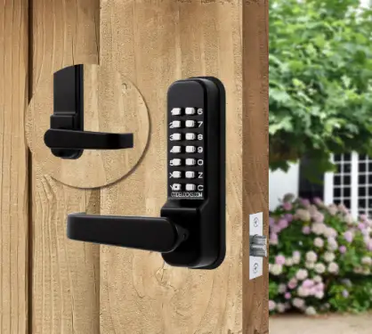 Click Here To Enlarge This Photo Of Codelocks CL415 BK MG Medium Duty Mechanical Digital Lock with 60mm Tubular Latch & Code Free Option - Black Marine Grade