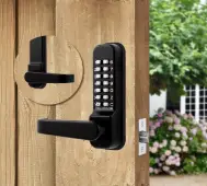 Codelocks CL415 BK MG Medium Duty Mechanical Digital Lock with 60mm Tubular Latch & Code Free Option - Black Marine Grade