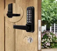 Codelocks CL420 BK MG Medium Duty Mechanical Digital Lock with Anti-Panic Mortice Lock - Black Marine Grade