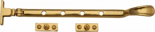 Click Here To Enlarge This Photo Of V990 10-PB Heritage Brass Casement Window Stay Spoon Pattern 10" Polished Brass Finish