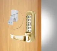 Codelocks CL500 PB PK Heavy Duty Mechanical Digital Lock (Front Plate Only for use with Panic Hardware) - Polished Brass