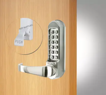 Click Here To Enlarge This Photo Of Codelocks CL500 SS PK Heavy Duty Mechanical Digital Lock (Front Plate Only for use with Panic Hardware) -Stainless Steel