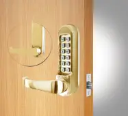 Codelocks CL510 PB Heavy Duty Mechanical Digital Lock with 60mm Tubular Latch - Polished Brass