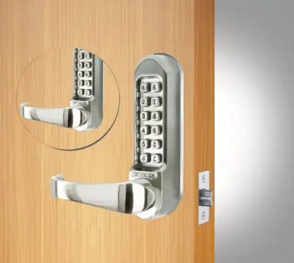 Click Here To Enlarge This Photo Of Codelocks CL510 SS BB Back to Back Heavy Duty Mechanical Digital Lock with 60mm Tubular Latch - Stainless Steel