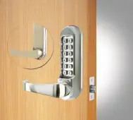 Codelocks CL515 SS Heavy Duty Mechanical Digital Lock with 60mm Tubular Latch & Code Free Option - Stainless Steel