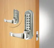 Codelocks CL515 SS BB Back to Back Heavy Duty Mechanical Digital Lock with 60mm Tubular Latch & Code Free Option - Stainless Steel
