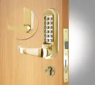 Codelocks CL520 PB Heavy Duty Mechanical Digital Lock with Anti-Panic Mortice Lock - Polished Brass