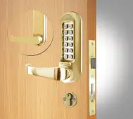Codelocks CL525 PB Heavy Duty Mechanical Digital Lock with Anti-Panic Mortice Lock & Code Free Option - Polished Brass